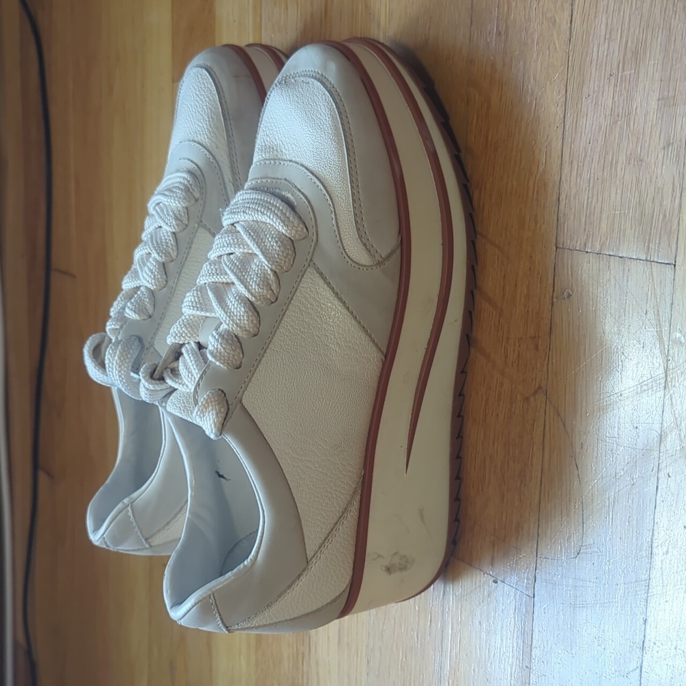 Women's Cream Platform Sneakers
